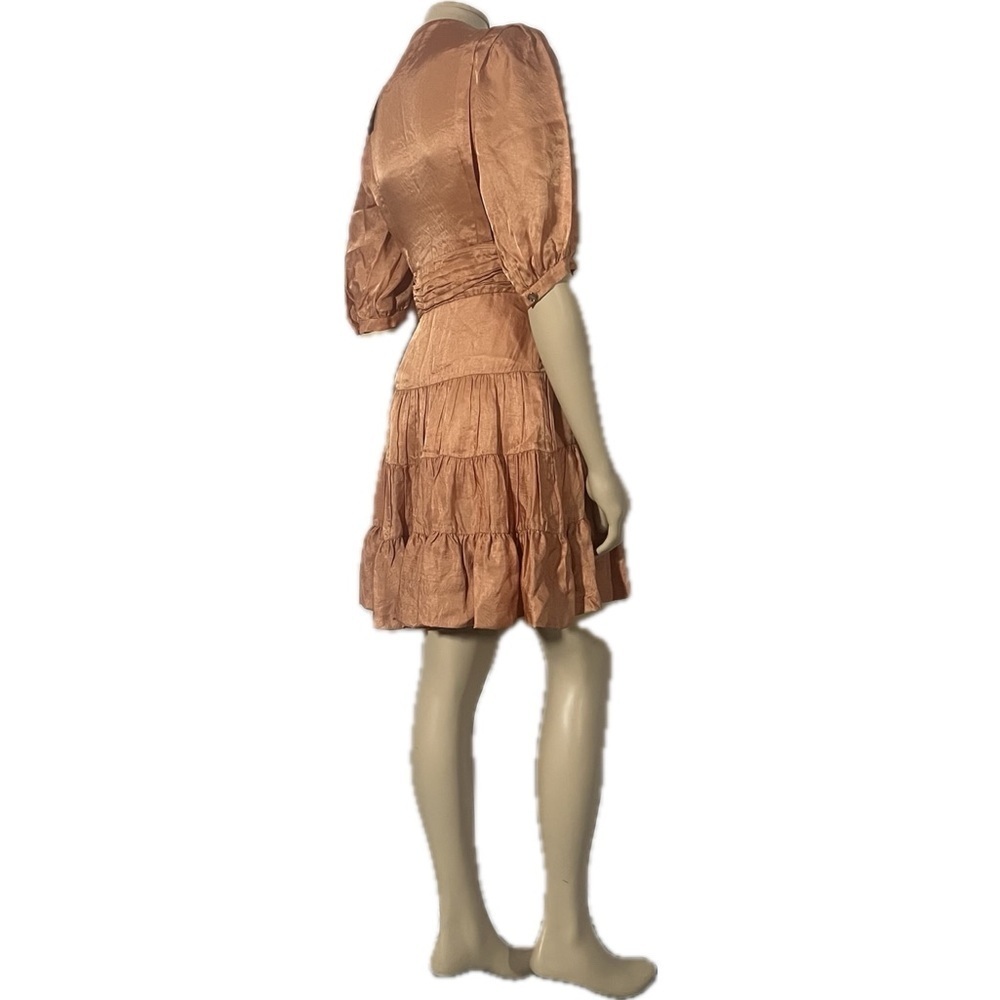 NWT Sandro Gathered tiered satin mini dress - Picture 6 of 16